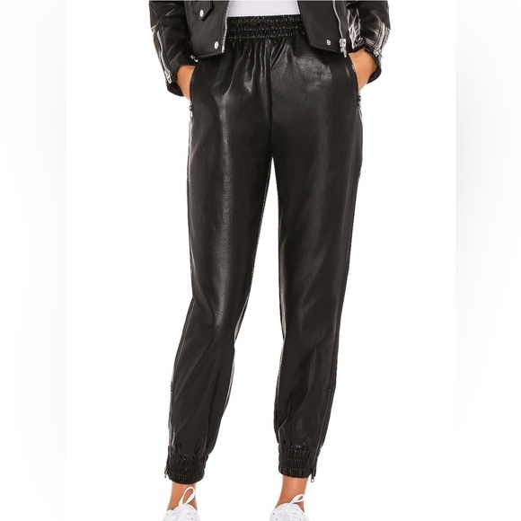Superdown Faux Leather Jogger Pant in Black - Picture 2 of 4